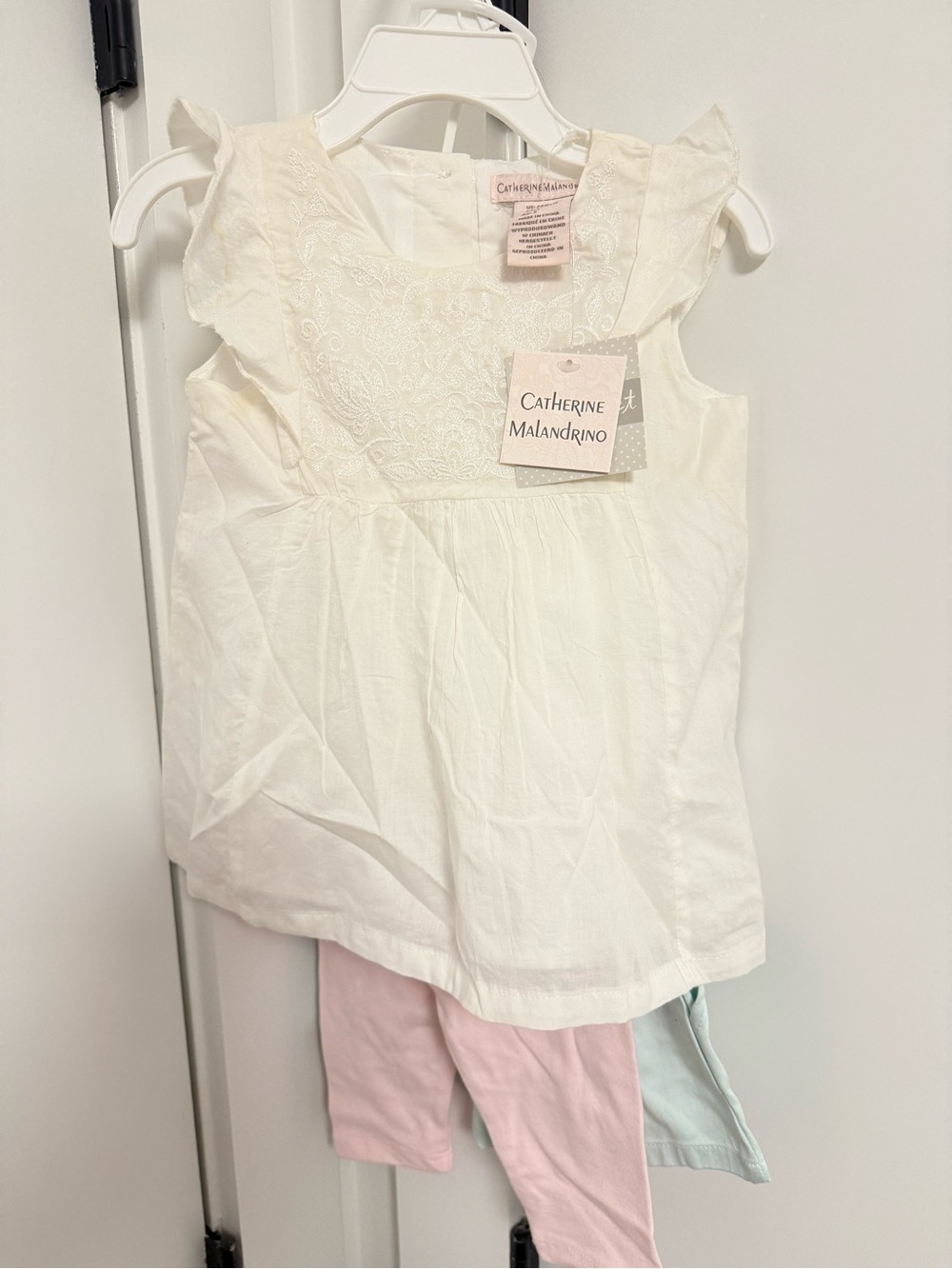 Catherine Malandrino Girls 3 Piece Set Ruffle Tank, Shorts, Capris 24 months NWT